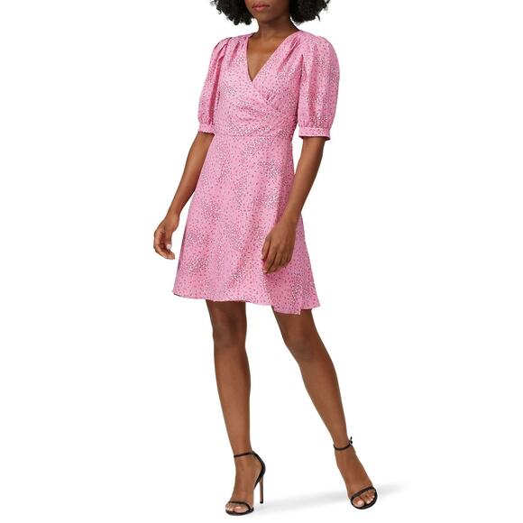 Kate Spade Meadow Faux Wrap Dress | Pink Floral | SZ 4 - Picture 1 of 12